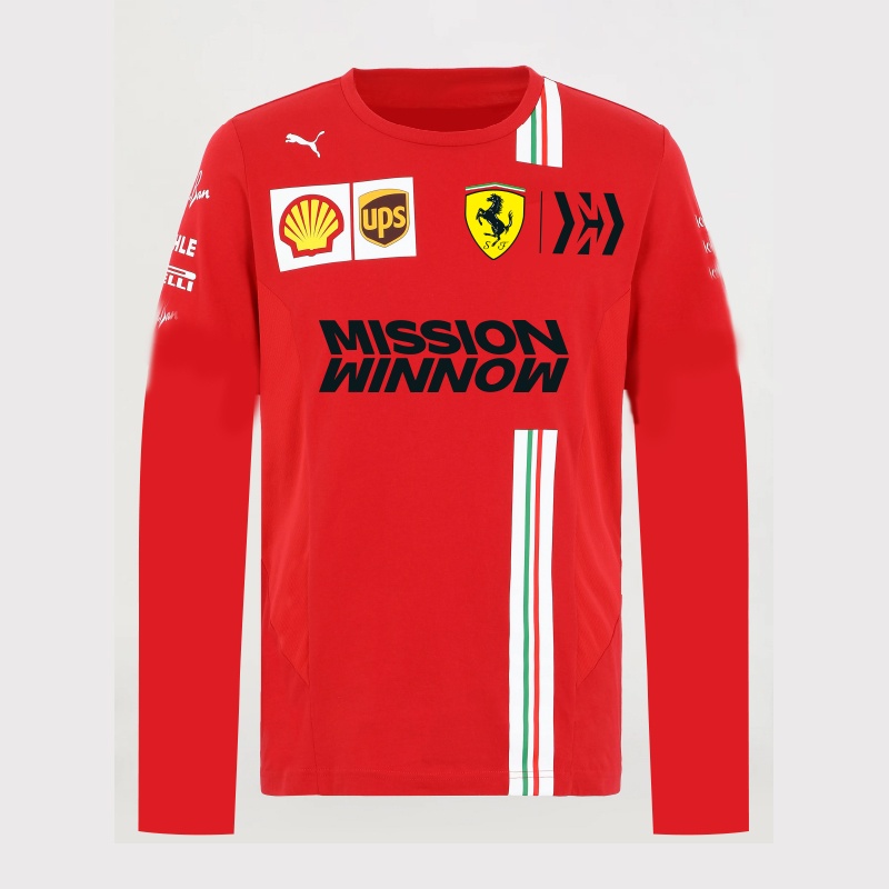 ใหม่-ชุดแข่งรถ-f1-2022-เสื้อแข่ง-ferrari-team-f1-เสื้อยืด-แขนยาว-แฟชั่นฤดูร้อน-สําหรับทุกเพศ