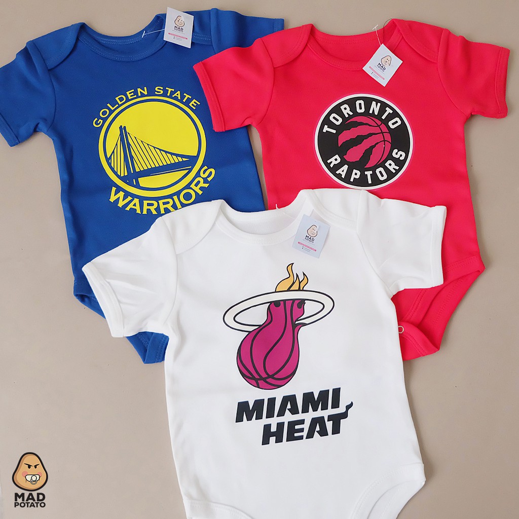 ชุดรอมเปอร์-เสื้อบาสเก็ตบอล-ลาย-mad-potato-nba-teams-lakers-miami-heat-miami-heat-สําหรับเด็ก