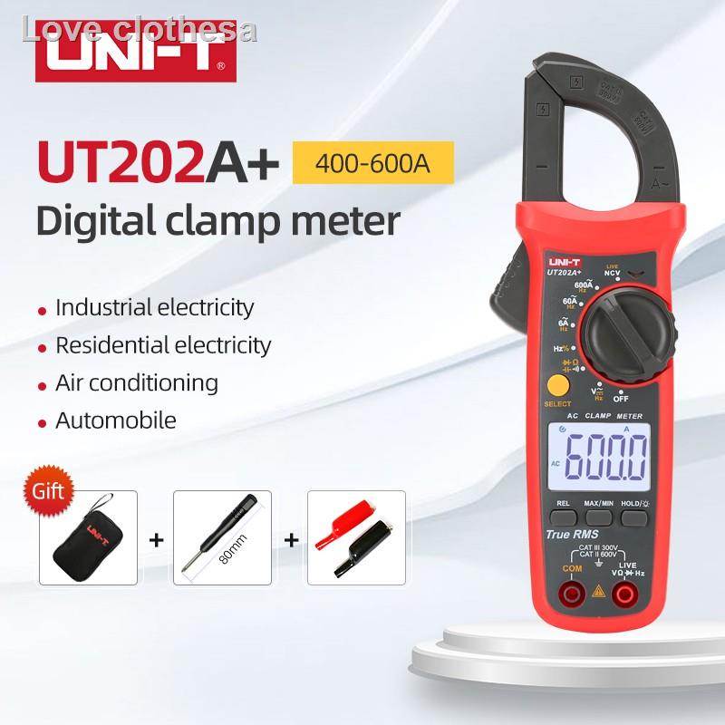 UNI-T UT202A+ ดิจิตอลแคลมป์มิเตอร์คลิปแอมป์ DC / AC 600A แรงดันกระแสไฟ ...