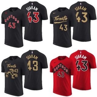 เสื้อยืดพิมพ์ลายแฟชั่นเสื้อยืดบาสเก็ตบอล Gametime Toronto Raptors 43 Siakam City สําหรับผู้ชาย