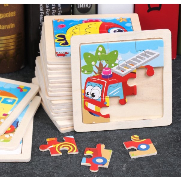 ภาพสินค้าของเล่นเสริมพัฒนาการ (Toy17) - จิ๊กซอไม้ สำหรับเด็ก 9 ชิ้น จากร้าน babycheap.thing บน Shopee ภาพที่ 1