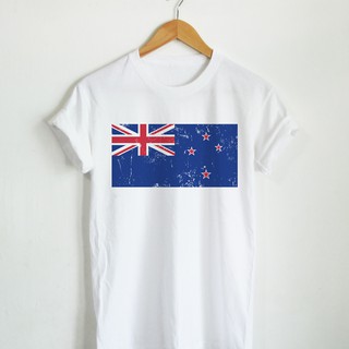 เสื้อยืดลาย ธงชาตินิวซีแลนด์ ประเทศ นิวซีแลนด์ New Zealand Flag เสื้อยืดสกรีน คอกลม แขนสั้น bh