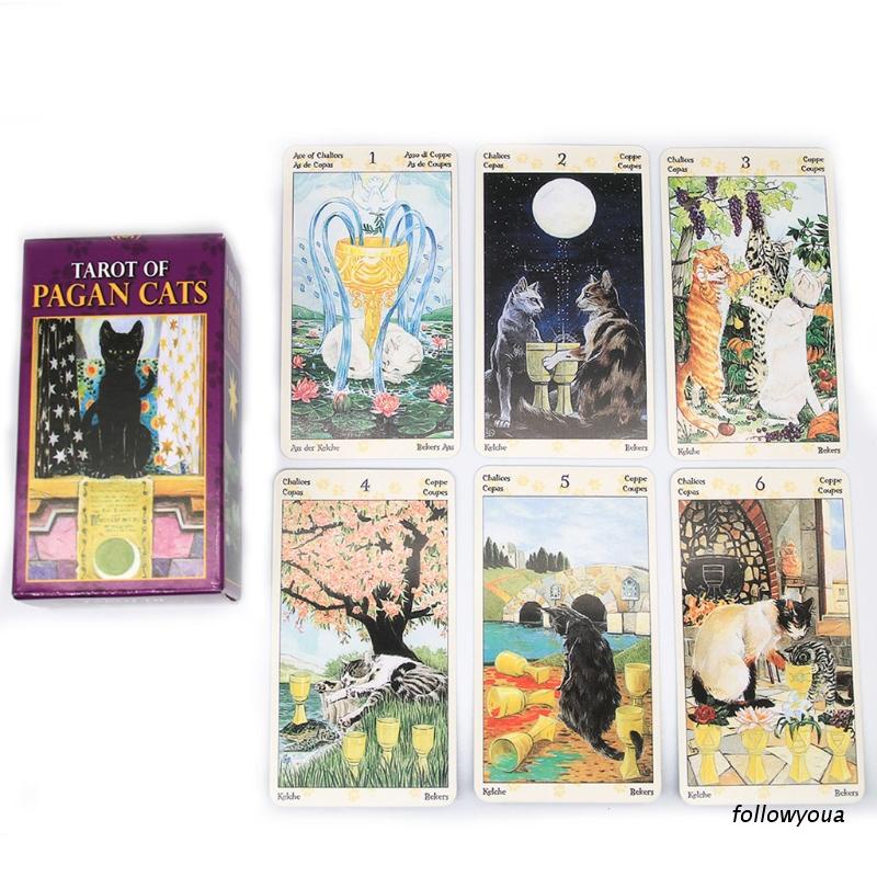 ภาพหน้าปกสินค้าFol 78 Cards Deck Tarot Of Pagan Cats การ์ดเกมการ์ดสําหรับใช้ในการดูดครอบครัวงานปาร์ตี้ จากร้าน followyoua.th บน Shopee