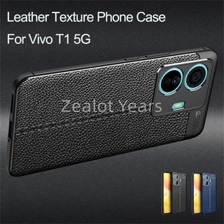 เคสโทรศัพท์หนัง ซิลิโคนนิ่ม กันกระแทก สําหรับ Vivo T1 5G S15E
