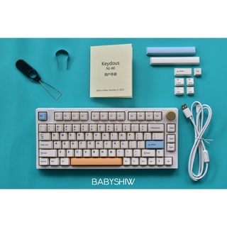 Keydous NJ80 คีย์บอร์ดสุดคุ้มค่า Brass Plate/Hot swap/RGB/Bluetooth5.1/ Wireless 2.4G / keycap PBT