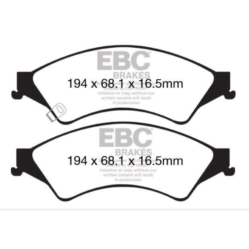 ผ้าเบรค-ebc-brakes-รุ่น-ultimax-ผ้าหน้า-ford-ranger-t6-ปี-2011-2018-bt50-ปี-07-on