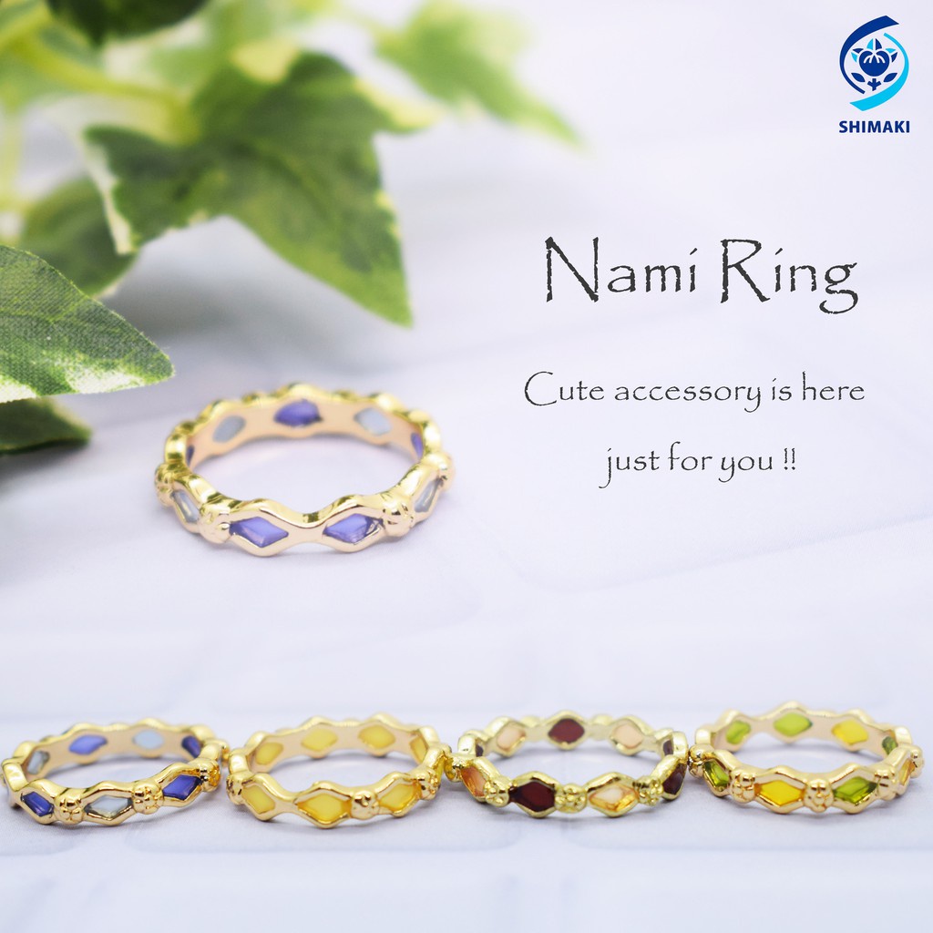 Bundle Of 2 ) Nami แหวนรูปแบบคลื่นสีสันสดใส | Shopee Thailand