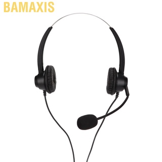 Bamaxis Customer Service Headset Noise Cancelling RJ9 Plug Binaural Wired Telephone Headphone with Mic for VOIP Phones
