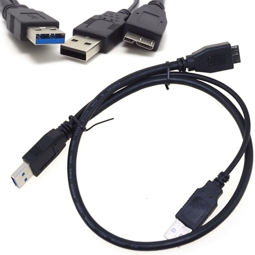 ภาพหน้าปกสินค้าสาย USB 3.0 Y Power Micro Cable for External HDD 50cm