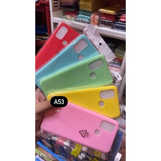 เคสOppo A53(2020) A54 เคสสีพื้นเคสซิลิโคน‼️แถมฟรีสติกเกอร์ติดเคส