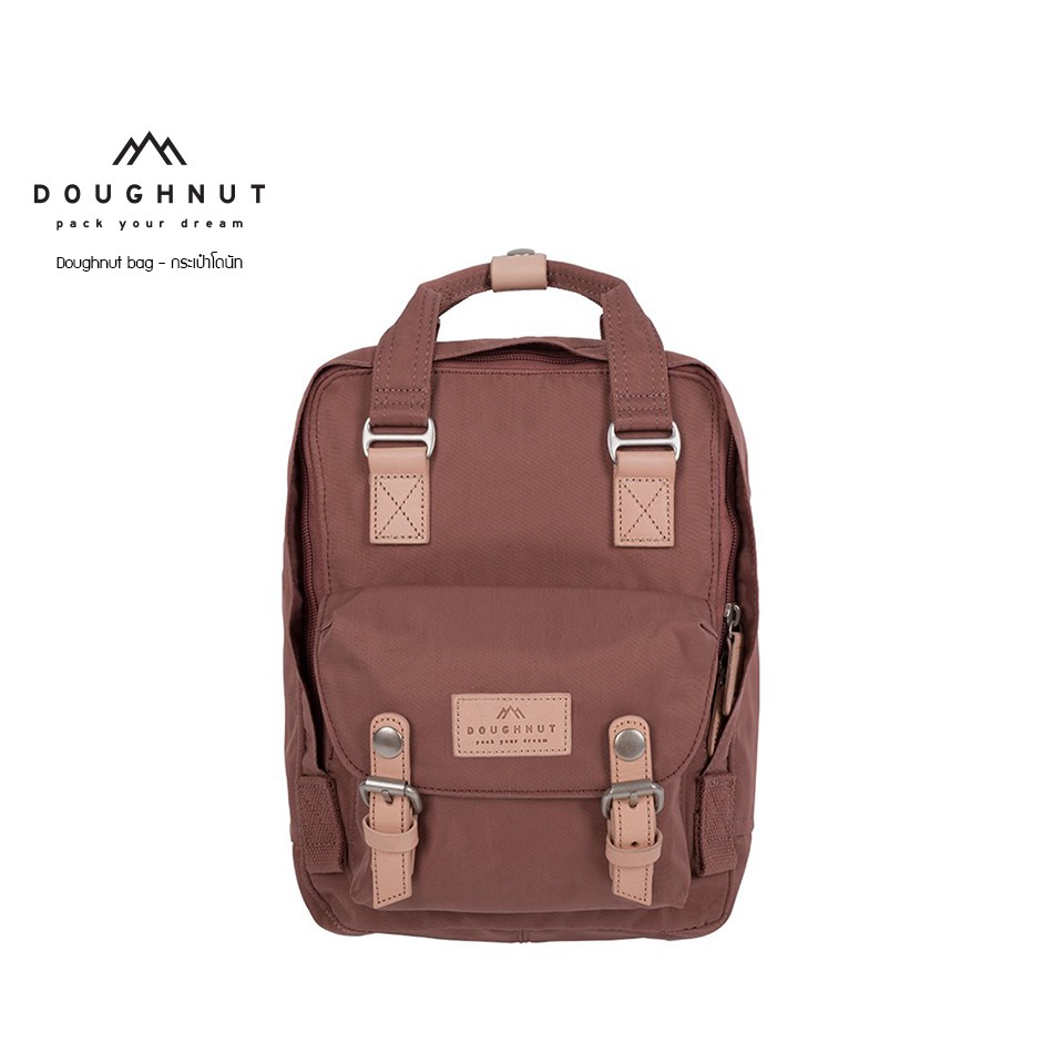 doughnut-bag-macaroon-mini-chestnut-ตัวกระเป๋าโดนัทกันน้ำได้-ผลิตจากผ้าไนลอน-420d-korea-heavy-น้ำหนักเบา-กระเป๋าเป้-รหัสสินค้า-05561