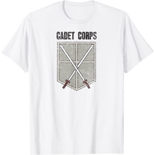 เสื้อยืดโอเวอร์ไซส์เสื้อยืด พิมพ์ลาย Attack on Titan Cadet Corps สําหรับผู้ชายS-3XL