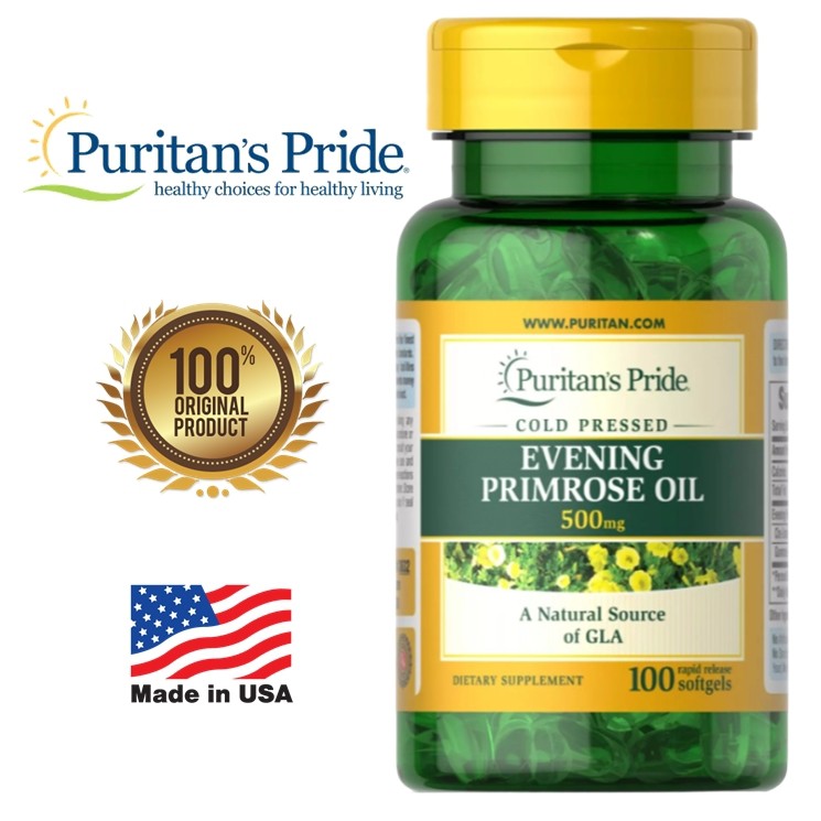 ภาพหน้าปกสินค้า[EXP 06/23] Puritan's Pride Evening Primrose Oil 500 mg with GLA [100 Softgels]