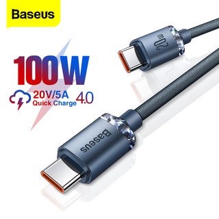 Baseus 100W Type C ถึง Type C สายเคเบิล สําหรับ iphone15 ชาร์จเร็ว 5A USBC สายเคเบิล สําหรับ iphone15 Xiaomi Samsung Huawei