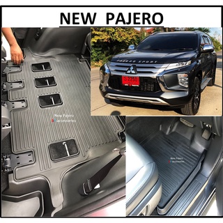 ผ้ายางปูพื้นรถยนต์ ถาดยางปูพื้น พรมปูพื้นรถ NEW PAJERO ( 6 ชิ้น หน้า 2 กลาง 3 แถว3 1 ชิ้นแผ่นใหญ่ )  ปาเจโร่ สปอร์ต