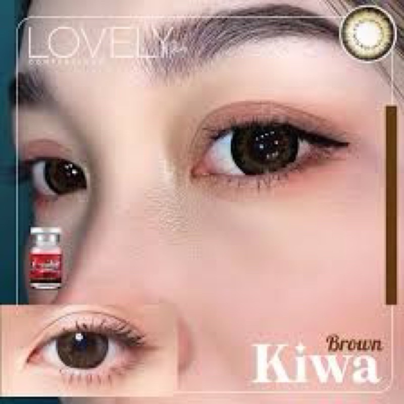 kiwa-brown-lovely-lens-ขนาดbig-บิ๊กอาย-คอนแทคเลนส์-bigeyes