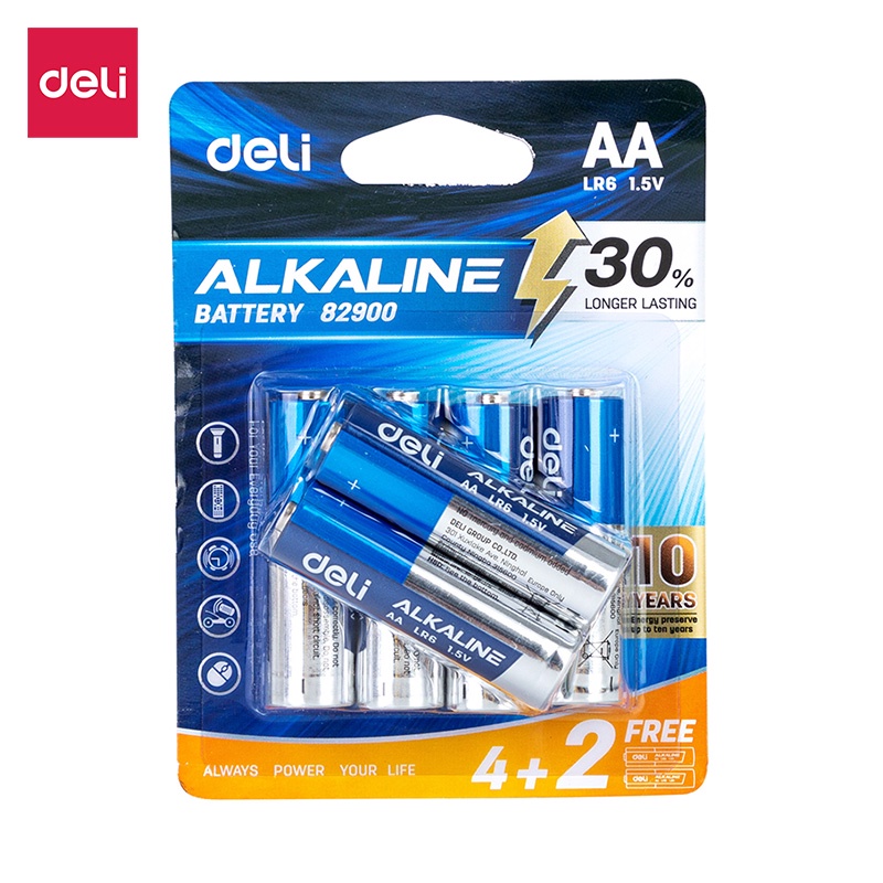 ภาพสินค้าDeli6 ก้อนถ่านอัลคาไลน์ AA LR6 / AAA LR03 ถ่าน 1.5V ใหม่ ถ่านไฟฉายอัลคาไลน์ Alkaline Battery จากร้าน deliliving บน Shopee ภาพที่ 3