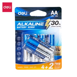 ภาพขนาดย่อของภาพหน้าปกสินค้าDeli6 ก้อนถ่านอัลคาไลน์ AA LR6 / AAA LR03 ถ่าน 1.5V ใหม่ ถ่านไฟฉายอัลคาไลน์ Alkaline Battery จากร้าน deliliving บน Shopee ภาพที่ 3