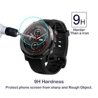 2 ชิ้น 2 . 5 d 9 h 0 . 3 มม. กระจกนิรภัยกันรอยขีดข่วนสําหรับ huami amazfit stratos 3 smart watch gps