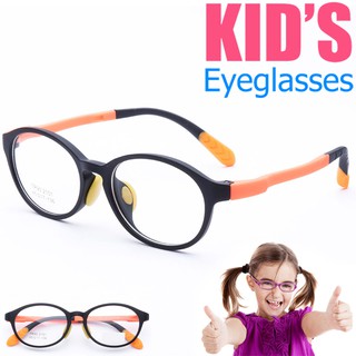 KOREA แว่นตาแฟชั่นเด็ก แว่นตาเด็ก รุ่น 2101 C-6 สีส้ม ขาข้อต่อ วัสดุ TR-90 (สำหรับตัดเลนส์) เบาสวมไส่สบาย