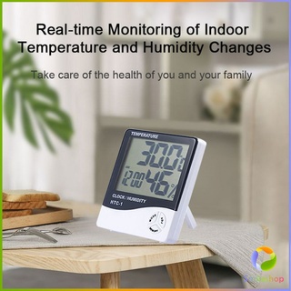 Smileshop แบบดิจิตอล  LCD แบบดิจิตอล เครื่องวัดอุณหภูมิและความชื้น Digital Temperature Meter