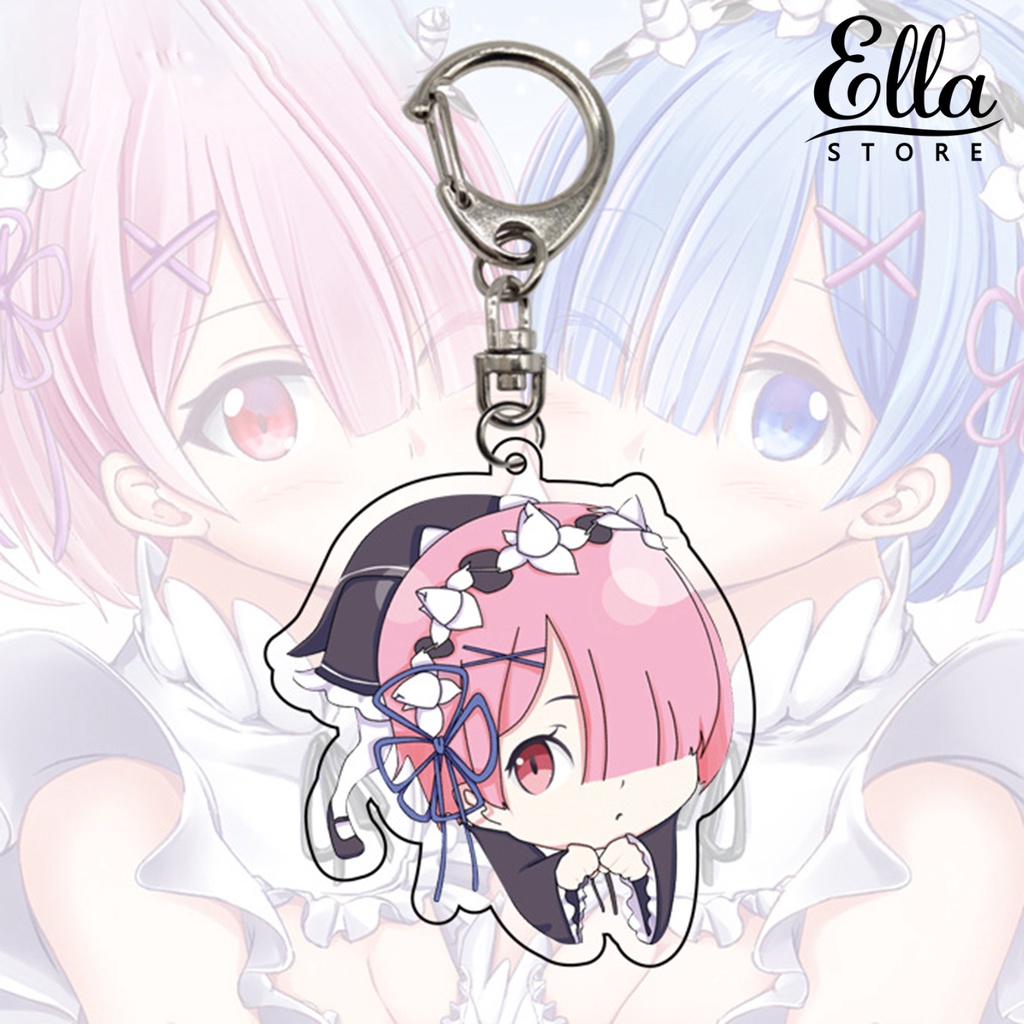 ellastore123-พวงกุญแจ-ลายการ์ตูนอนิเมะ-arcylic-rem-สําหรับตกแต่งกระเป๋าถือ