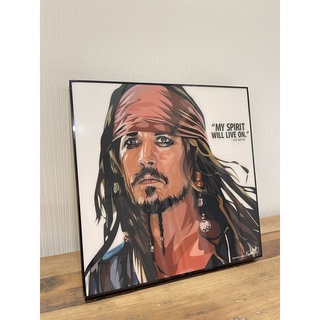 Jack Sparrow  กรอบรูป ตกแต่งห้อง ตกแต่งบ้าน พร้อมติดตั้งขึ้นผนัง