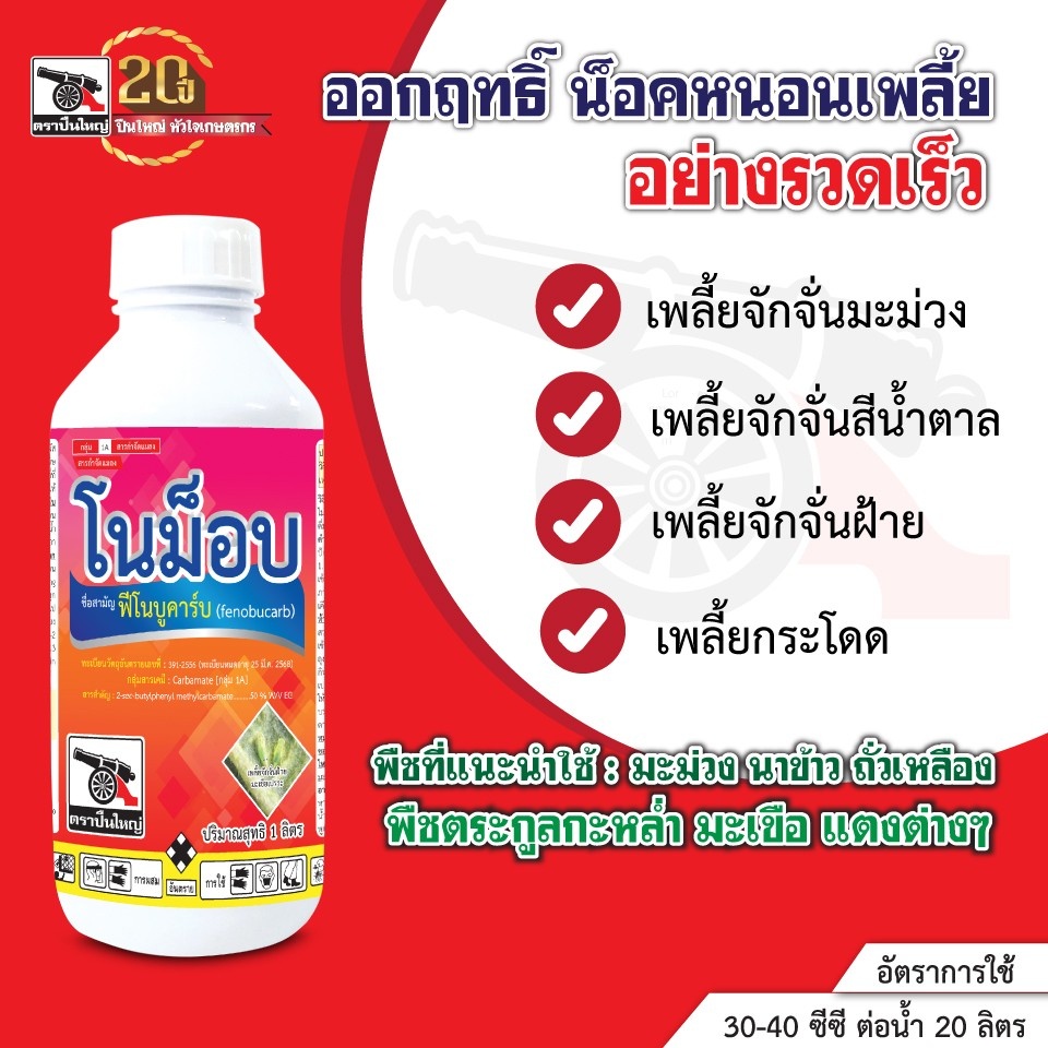 โนม็อบขนาด-1-ลิตร-สารกำจัดแมลง-เพลี้ยกระโดดในนาข้าว