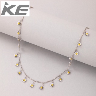 Simple popular jewelry Small daisy drop necklace Flower single-clavicle chain for girls for wo