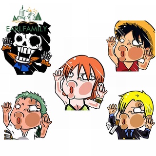 Earlfamily สติกเกอร์ไวนิล ลายการ์ตูนอนิเมะ One Piece Hitting กันน้ํา 13 ซม. สําหรับติดตกแต่งกระจกหน้าต่างรถยนต์