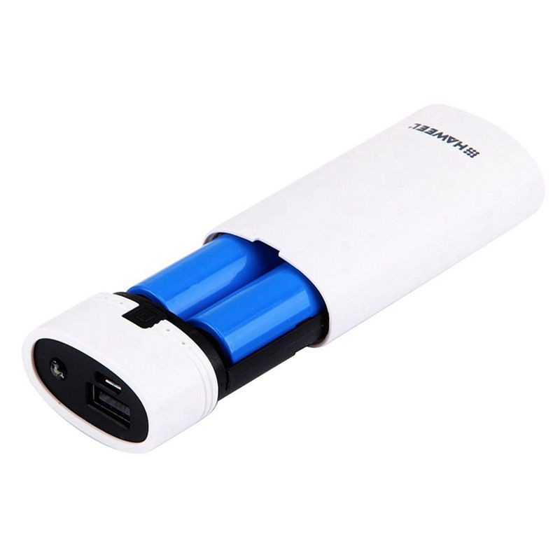 แบตเตอรี่สำรอง-diy-2x18650-batteries-power-bank-with-led-flashlight-shell-box-5600mah-battery-not-included-white