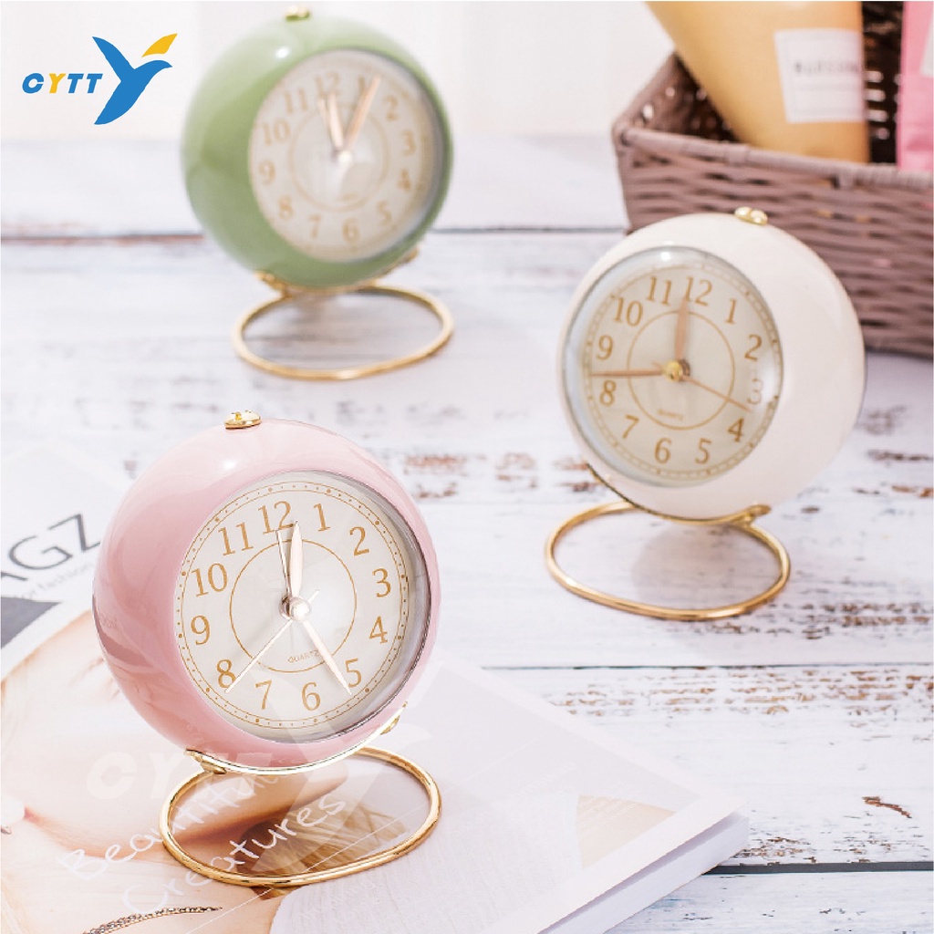 ภาพหน้าปกสินค้าCYTTL Alarm clock นาฬิกาปลุก นาฬิกาปลุกตั้งโต๊ะ สไตส์วินเทจ สีพาสเทล สดใส จากร้าน cyttl บน Shopee