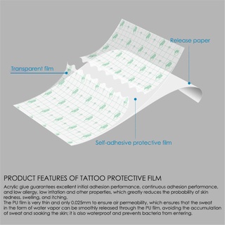 10 ชิ้น สติกเกอร์ซ่อมรอยสัก มืออาชีพ ฟิล์ม PU ดูแลผิว กันน้ํา ฟิล์มป้องกัน ผ้าพันแผลสัก สติกเกอร์กาว