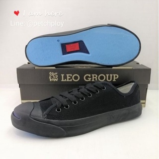 สินค้า รองเท้าผ้าใบสไตล์คอนเวิร์ส สีดำล้วน หัวแจ๊ค ยี่ห้อ Mashare/LEO รุ่นหน้ายิ้มหัวแจ๊ค Jack เบอร์ 37-44