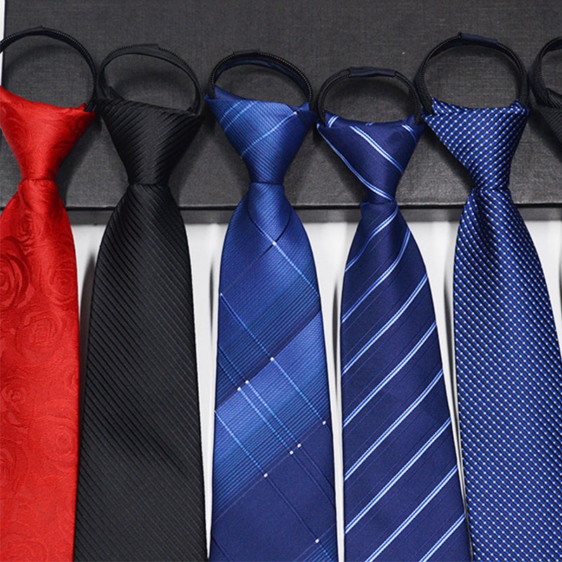 รูปภาพสินค้าแรกของเนคไท เนคไทสำเร็จรูป ไม่ต้องผูก แบบซิป Men Zipper Tie Lazy Ties Fashion 8cm Business Necktie For Man