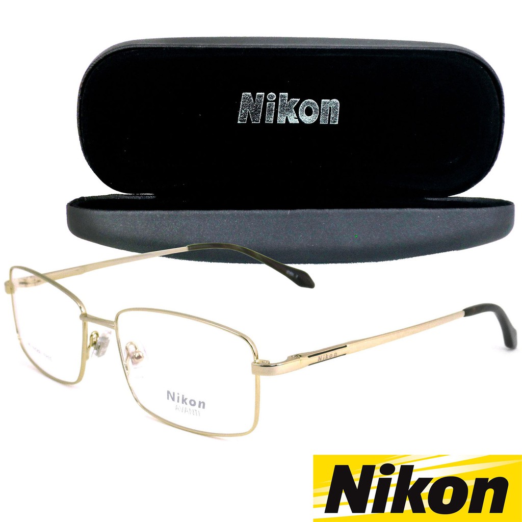 nikon-แว่นตา-รุ่น-1402-c-1-สีทอง-กรอบแว่นตา-eyeglass-frame-สำหรับตัดเลนส์-วัสดุ-สเตนเลสสตีล-ขาสปริง-เบาสวมไส่สบาย