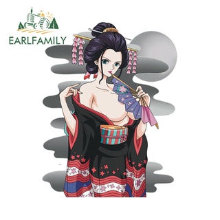 Earlfamily สติกเกอร์ ลายกราฟฟิตี้ One Piece Geisha 13 ซม. x 10.1 ซม. สไตล์ญี่ปุ่น สําหรับติดตกแต่งประตูรถยนต์ แล็ปท็อป