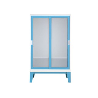ตู้เสื้อผ้าบานเลื่อนกระจก KIOSK WD-05 สีฟ้า จัดเก็บเสื้อผ้า หรือของใช้อเนกประสงค์ต่าง ๆ ให้เป็นระเบียบ ด้วยตู้เสื้อผ้าบา