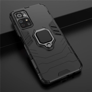 เคส Xiaomi Redmi Note 11 ฮาร์ดเคสกันกระแทกเคสโทรศัพท์ Hybrid Armor Shockproof Ring Case Redmi Note 11 Note11 Cover Stand