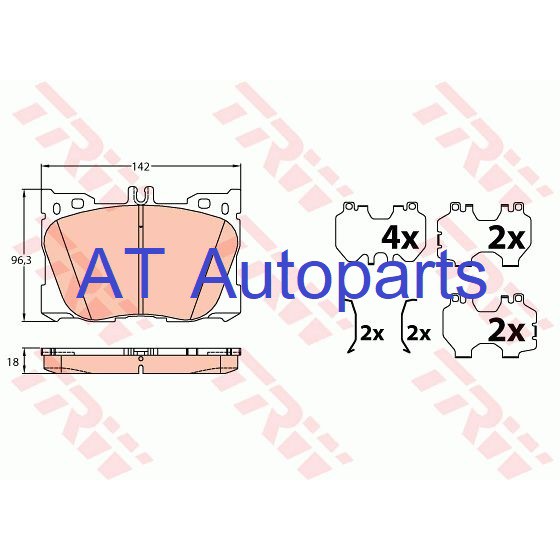 ผ้าเบรคชุดหน้า-benz-glc-class-x253-glc250d-2-1d-amg-4wd-2015-2019-gdb2150-ราคาขายต่อชุด