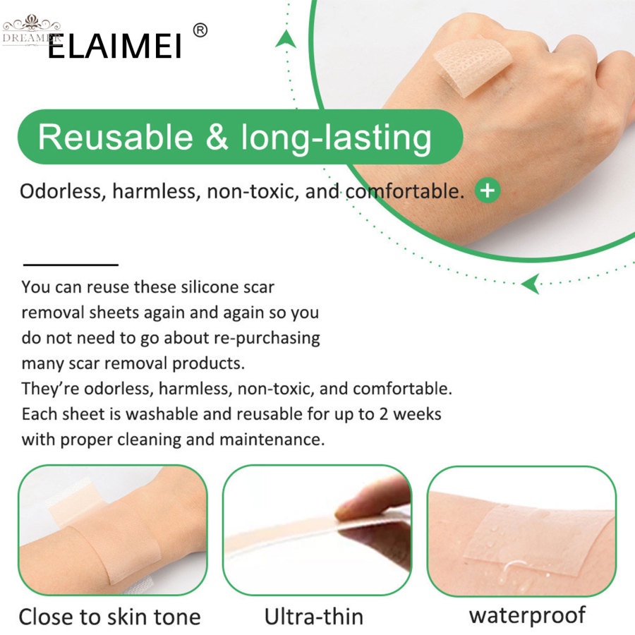 dreamer-elaimei-4pcs-box-silicone-gel-strips-patch-silicone-scar-sheets-reusable-silicone-scar-removal-patch