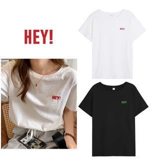 เสื้อชายหญิง  HEY!  เสื้อผ้าวัยรุ่นแฟชั่นเกาหลี คอกลม สตรีท สไตล์เกาหลี