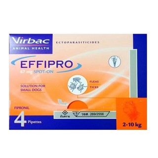 Virbac Effipro ยาหยอดกำจัด เห็บ หมัด สำหรับสุนัข 0 - 10 กก. จำนวน 4
หลอด/กล่อง