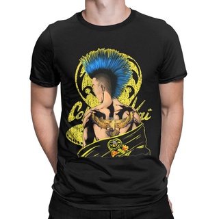 ผ้าฝ้าย 100%เสื้อยืดคอกลม แขนสั้น ผ้าฝ้าย พิมพ์ลายภาพยนตร์ Cobra Kai Punk Eagel Kobra Kai Miyagi-Do สําหรับผู้ชายS-3XL