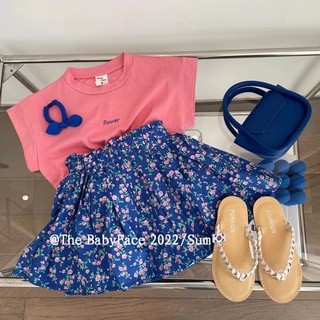 [Babycat] พร้อมส่ง ขายดี ใหม่ เสื้อแขนกุด กระโปรง ผ้าฝ้ายแท้ ลายดอกไม้ สไตล์เกาหลี ญี่ปุ่น อินเทรนด์ สําหรับเด็กผู้หญิง 2022