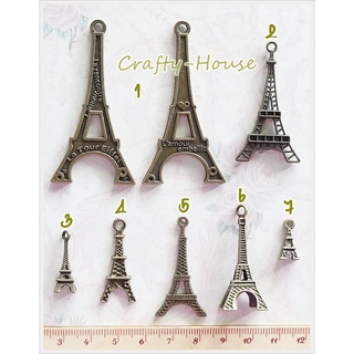 จี้ / ตัวห้อยซิป สีเหลืองดำ Set 45 รูปหอไอเฟล Eiffel Tower ( แถมห่วงทุกชิ้นค่ะ ) **พร้อมส่ง