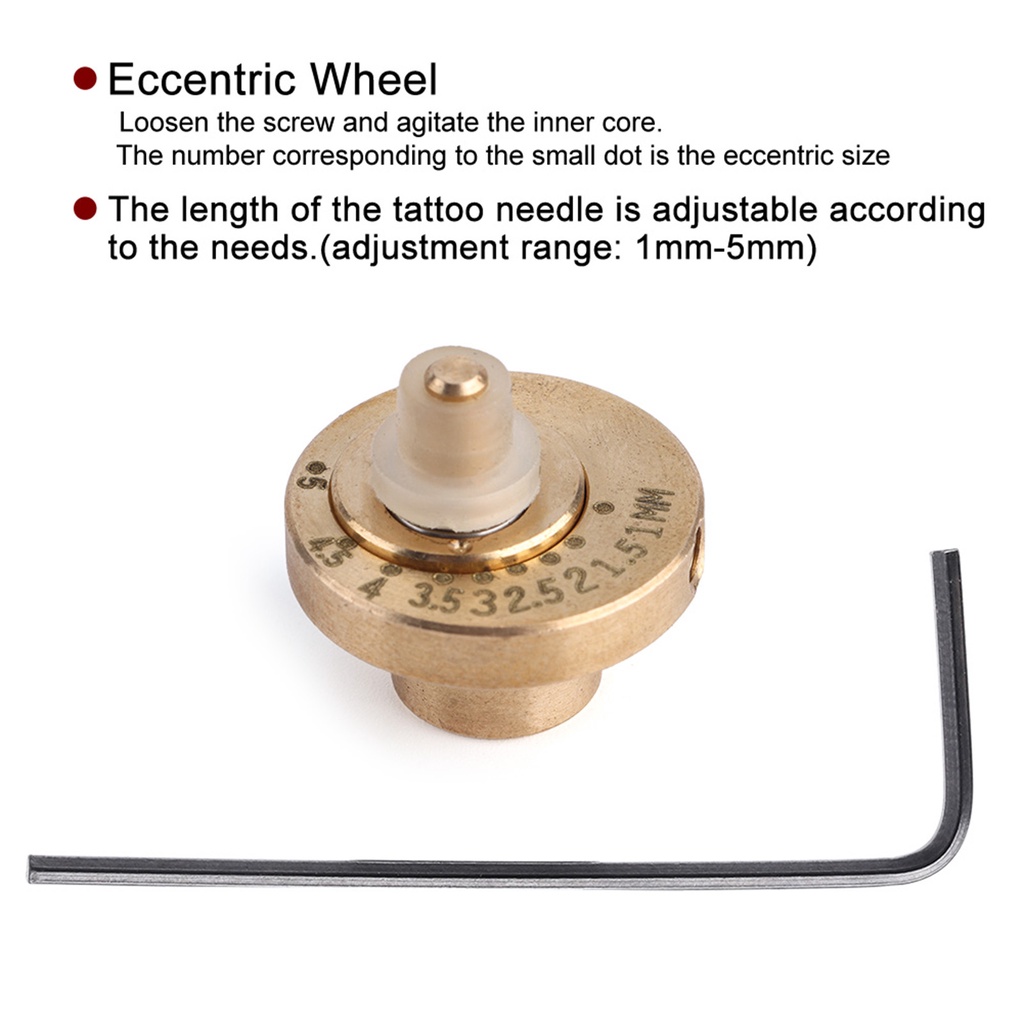 มุมมองเพิ่มเติมของสินค้า Adjustable Eccentric 1-5mm Motor Direct Steel Wheel Wheel Stainless Machine Tattoo Drive