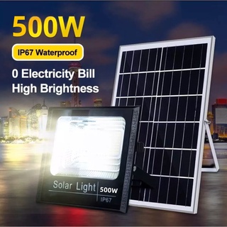 ไฟถนน ไฟโซล่าเซลล์ Solar Light 500W 200W 45W โคมไฟโซล่าเซล สปอร์ตไลท์ ไฟLED ไฟเซ็นเซอร์ โคมไฟถนน