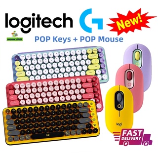 สินค้า ⚡️คีย์บอร์ดไร้สาย⚡️Logitech POP Keys Wireless + POP Mouse Bluetooth (TH/ENG)