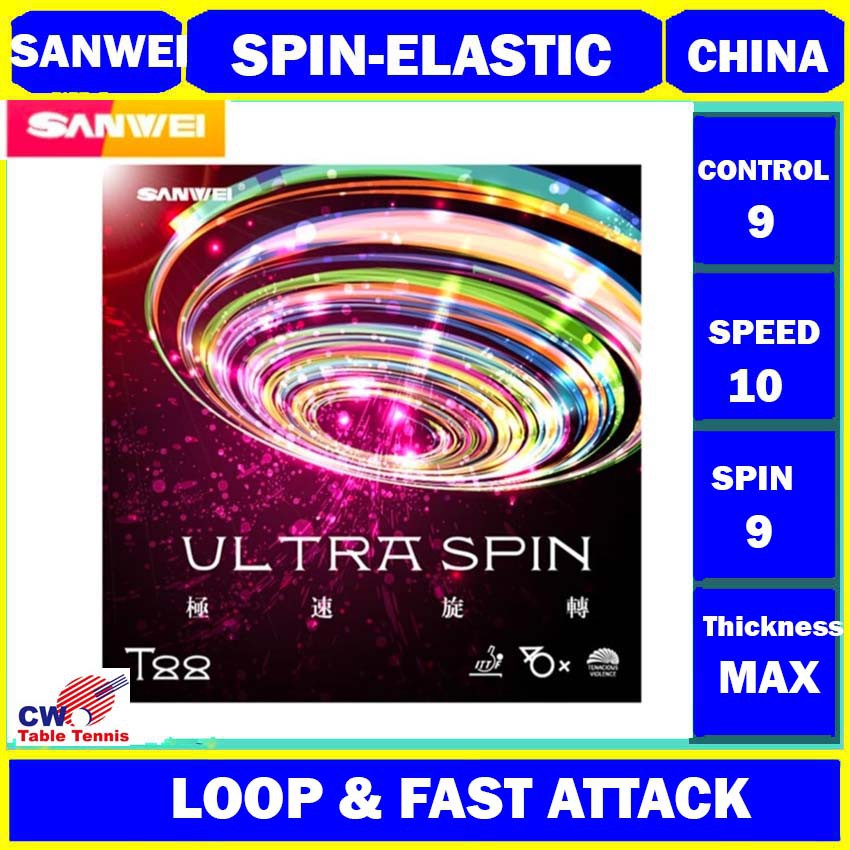 แผ่นยางปิงปอง-sanwei-t88-ultra-spin-40-pips-in-table-tennis